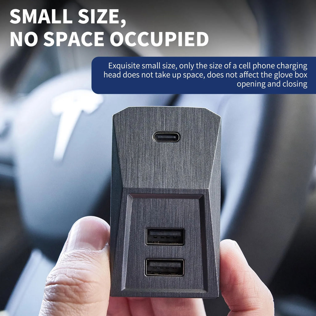 Tesla Model Y / Model 3 USB Glovebox Charging Hub