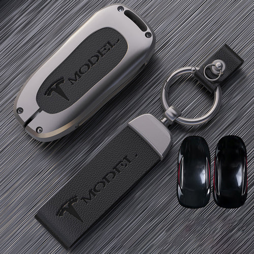 Tesla Model X Key Fob Cover - Aluminum Alloy Protective Case Black