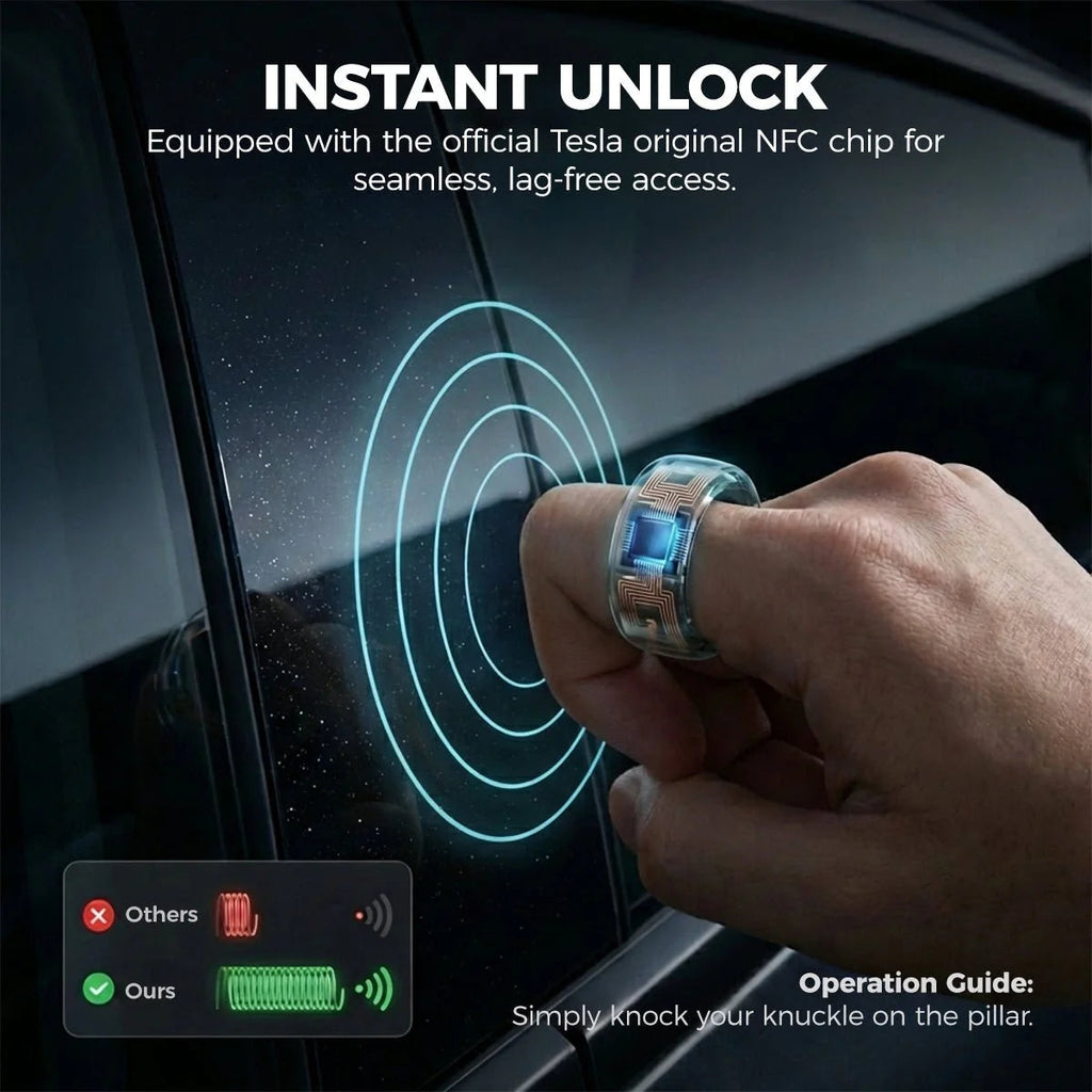 Tesla NFC Smart Ring Key – Battery-Free Key Card Ring for Model 3/Y/S/X & Cybertruck-Teskay