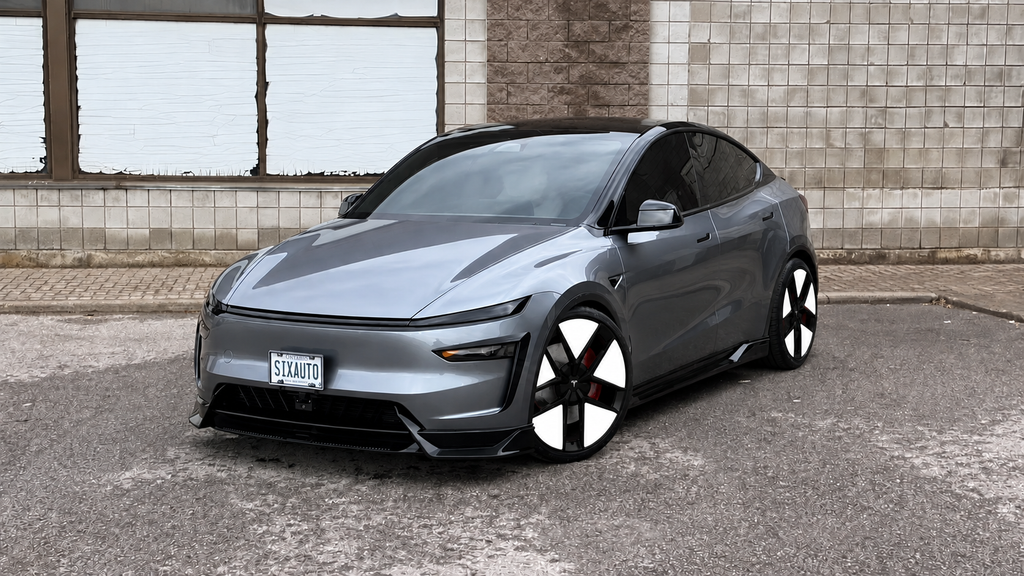 Tesla Roadster-Inspired Custom Forged Wheels – Gloss Black & White | All Tesla Models