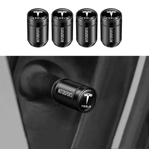 Tire Valve Caps for Tesla Black