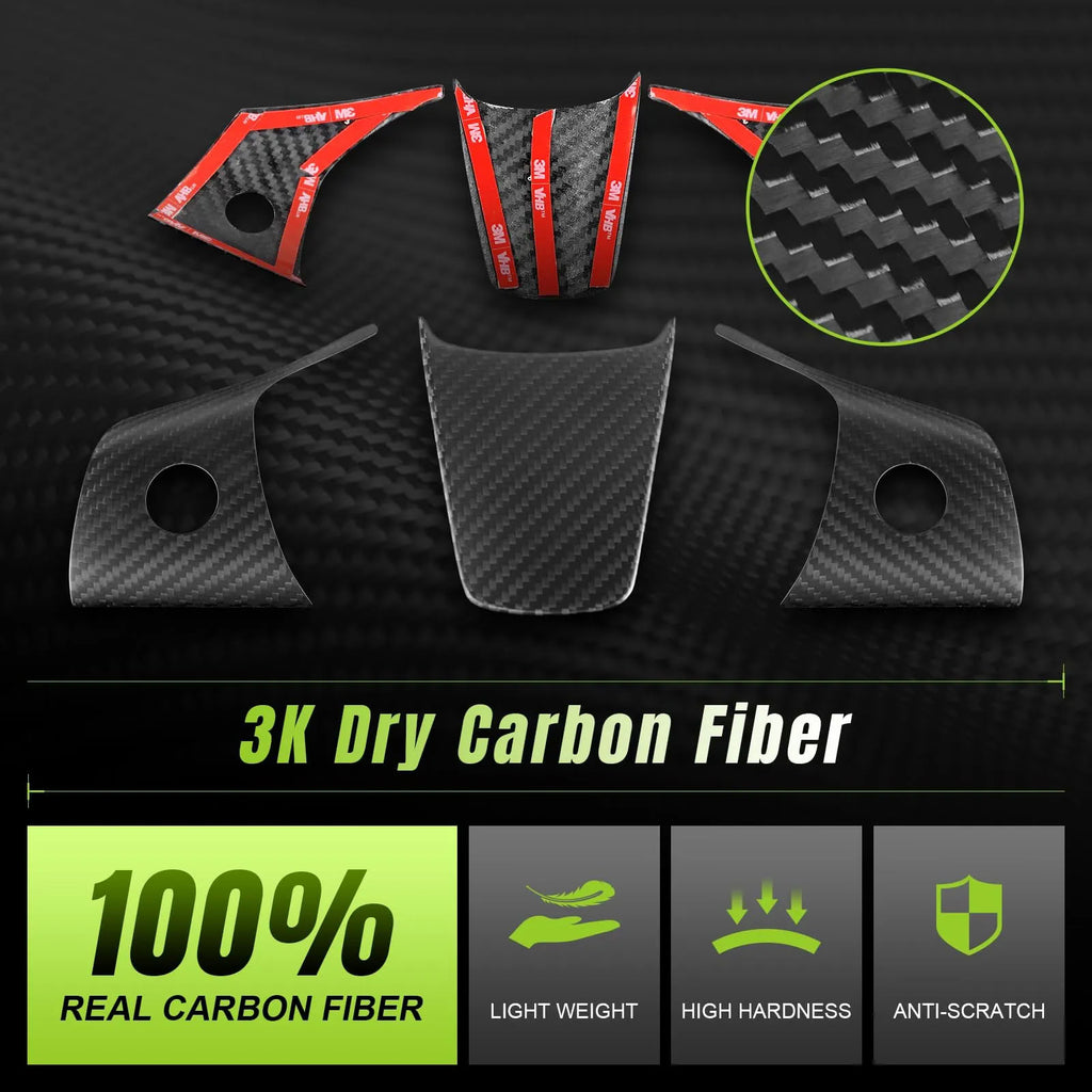 True Carbon Fiber Steering Wheel Patch for Tesla Model 3/Y