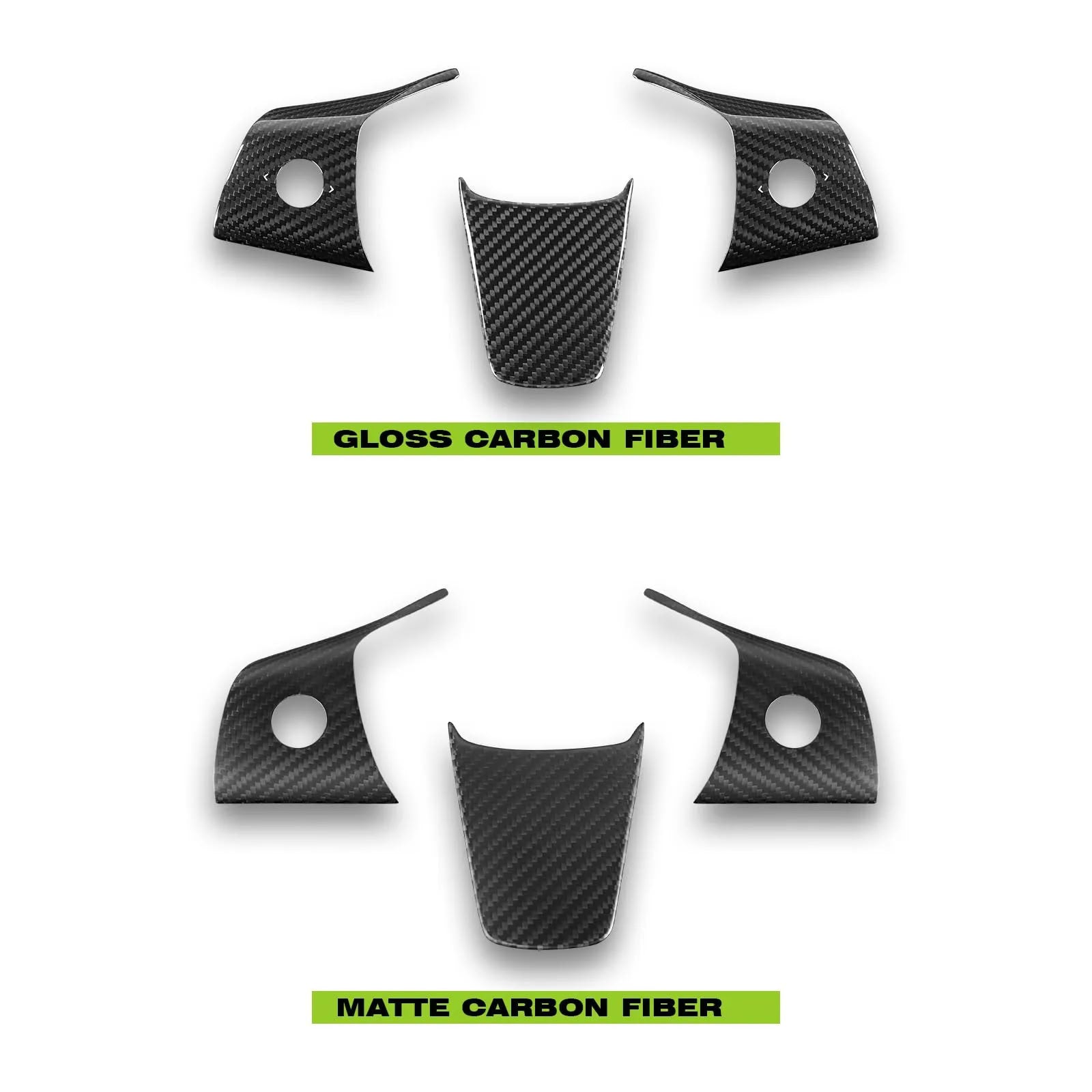 True Carbon Fiber Steering Wheel Patch for Tesla Model 3/Y
