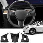 True Carbon Fiber Steering Wheel Patch for Tesla Model 3/Y