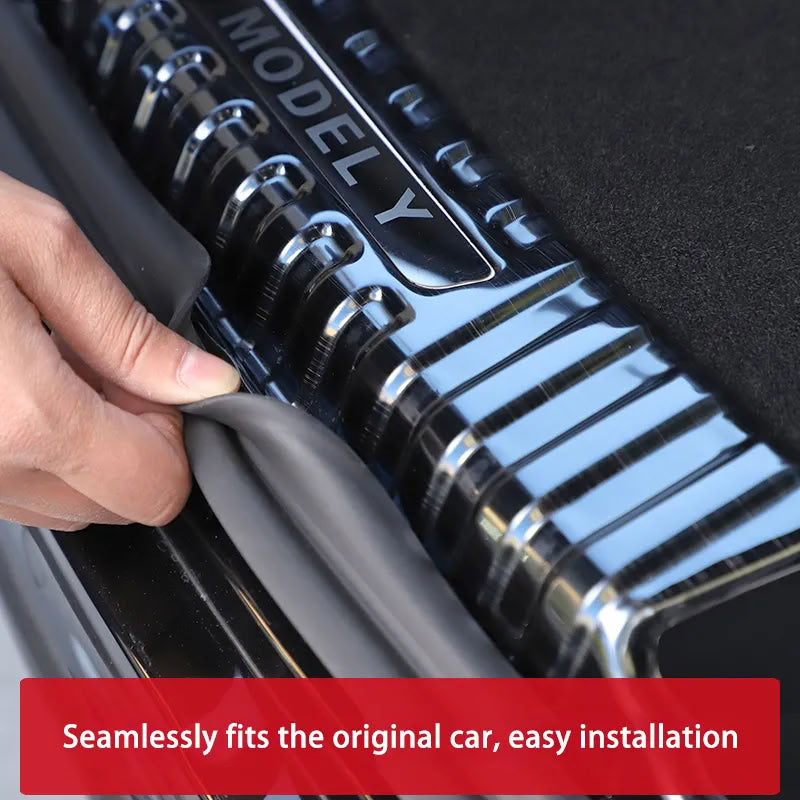 Trunk Guard Plate for Tesla Model 3/Y – Stainless Steel, Black Titanium Coating