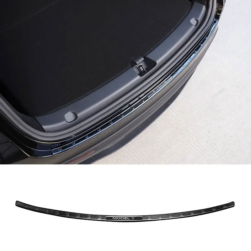 Trunk Guard Plate for Tesla Model 3/Y – Stainless Steel, Black Titanium Coating