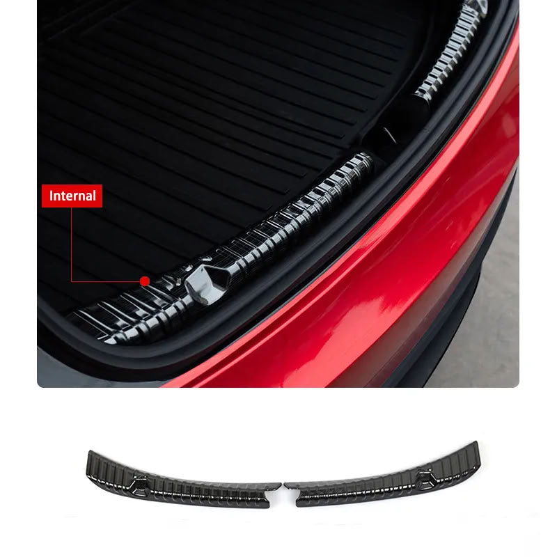 Trunk Guard Plate for Tesla Model 3/Y – Stainless Steel, Black Titanium Coating