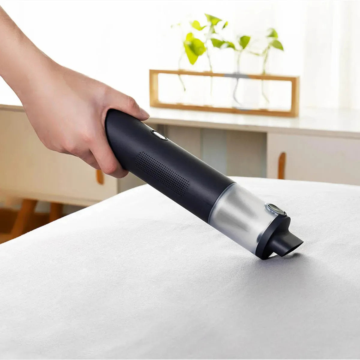 Two-in-One Cordless Vacuum Cleaner and Tire Inflator for Tesla – Handheld, HEPA Filter, High Suction Power, Smart Inflation