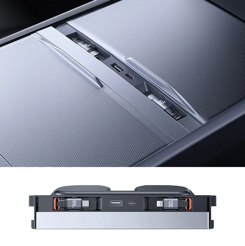 USB Hub Docking Station for Tesla Model Y Juniper/ Model 3 Highland: 125W Ultra-Fast Charging, Smart Temperature Control, Seamless Integration