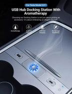 USB Hub Docking Station with Aromatherapy for Tesla Model 3/Y (2020-2024) – Fast Charging & Integrated Scent Diffuser