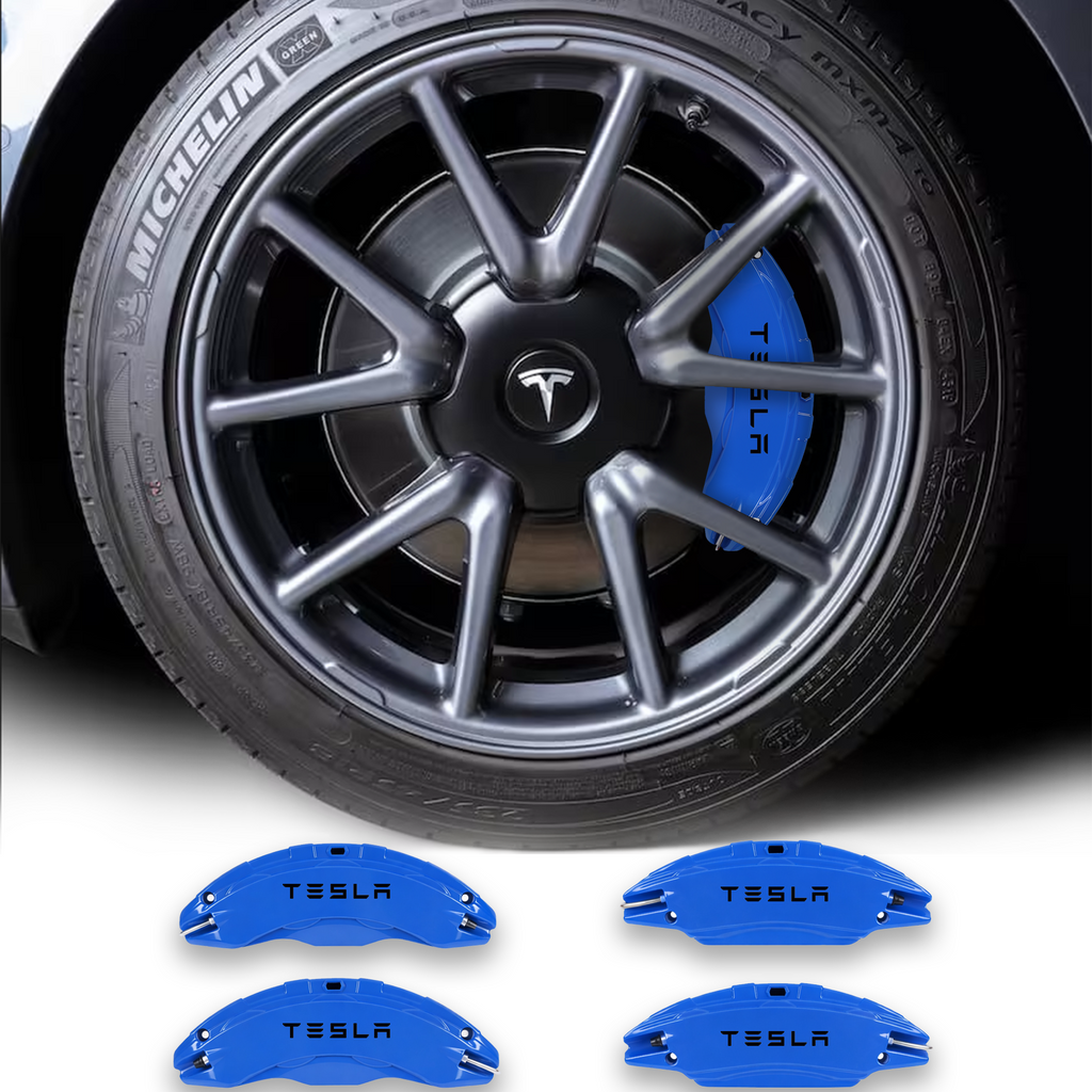 Upgraded Tesla Model 3/Y Brake Caliper Covers – for 18-21 Inch Wheels Blue