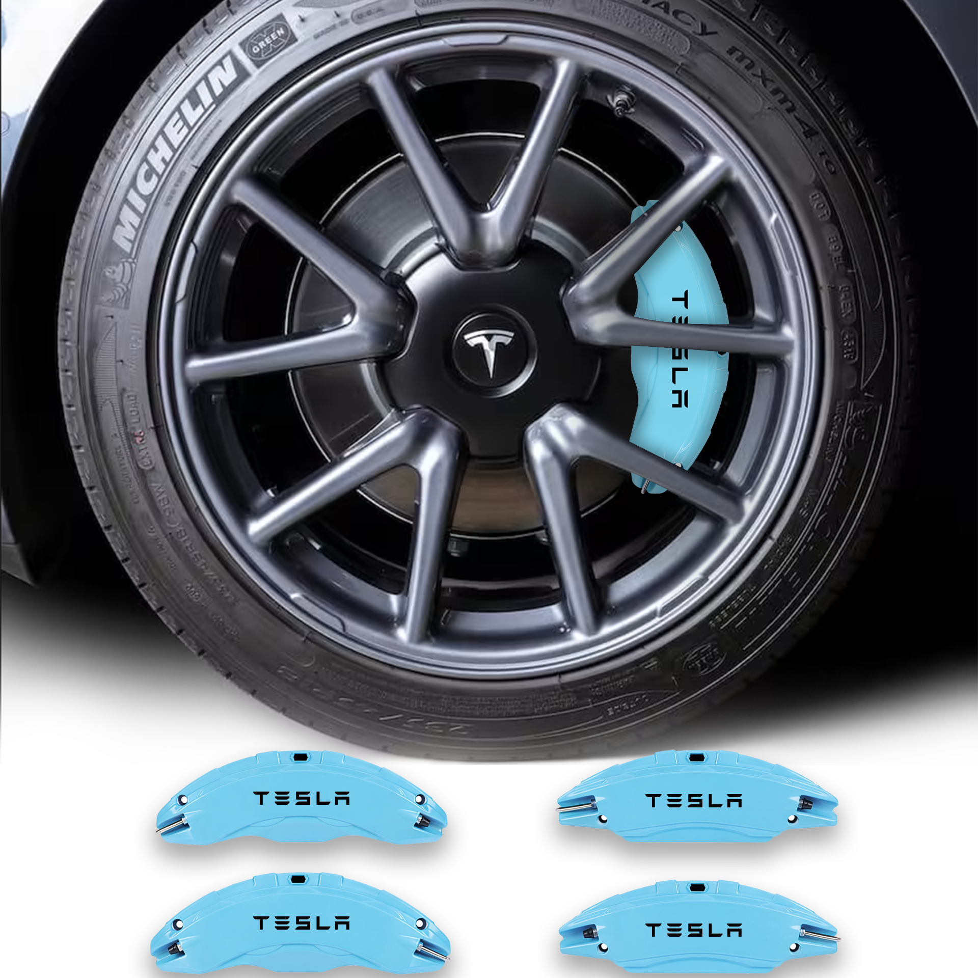 Upgraded Tesla Model 3/Y brake caliper covers – for 18-21 inch wheels-Teskay