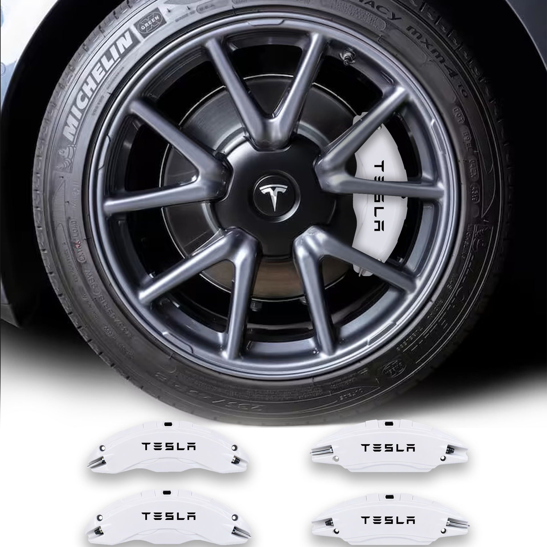 Upgraded Tesla Model 3/Y brake caliper covers – for 18-21 inch wheels-Teskay