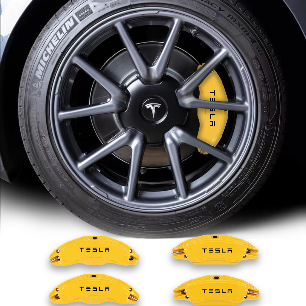 Upgraded Tesla Model 3/Y Brake Caliper Covers – for 18-21 Inch Wheels Yellow