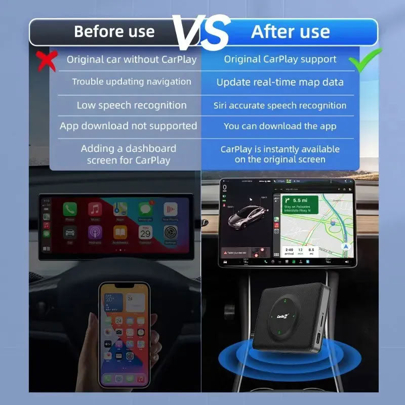 Wireless Apple CarPlay Adapter for Tesla