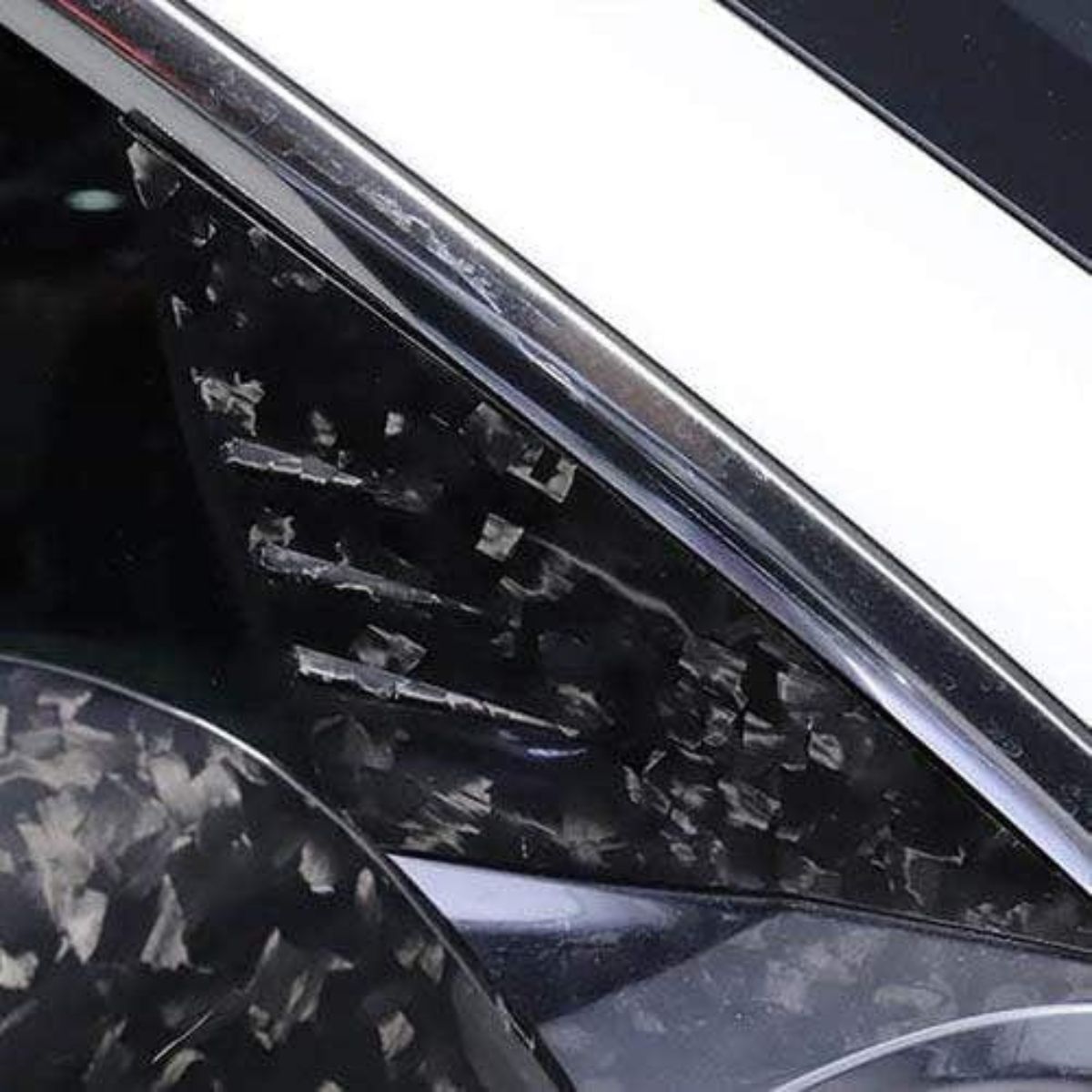 Dry Carbon Fiber A-Pillar Glass Trim for Tesla Model 3/Y - Teskay