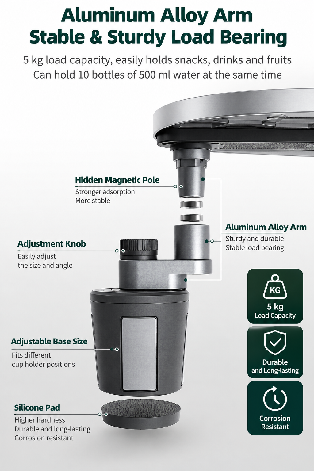 360° Rotating Floating Tray Table for Tesla Model 3/Y/S/X