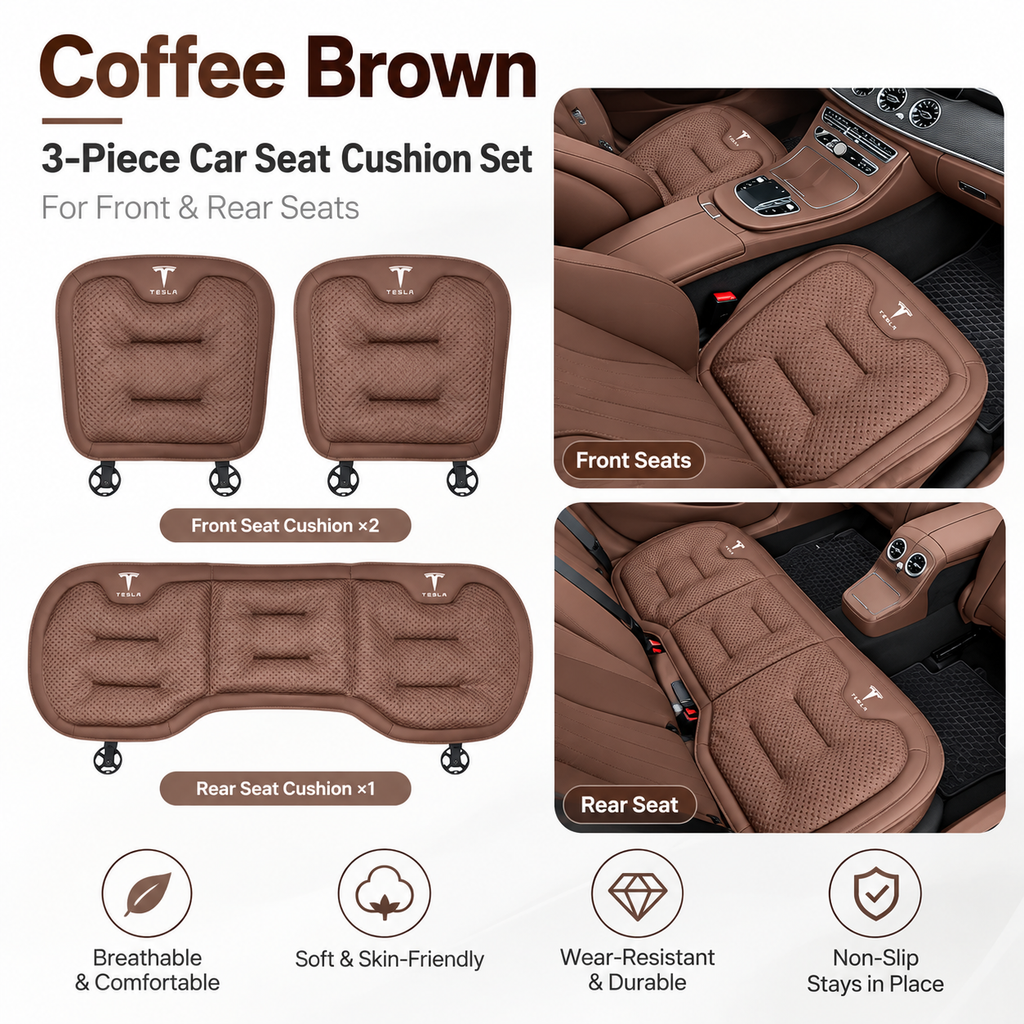 Tesla Model 3/Y/S/X/YL Cooling Ice Silk Seat Cushions – Breathable All-Season