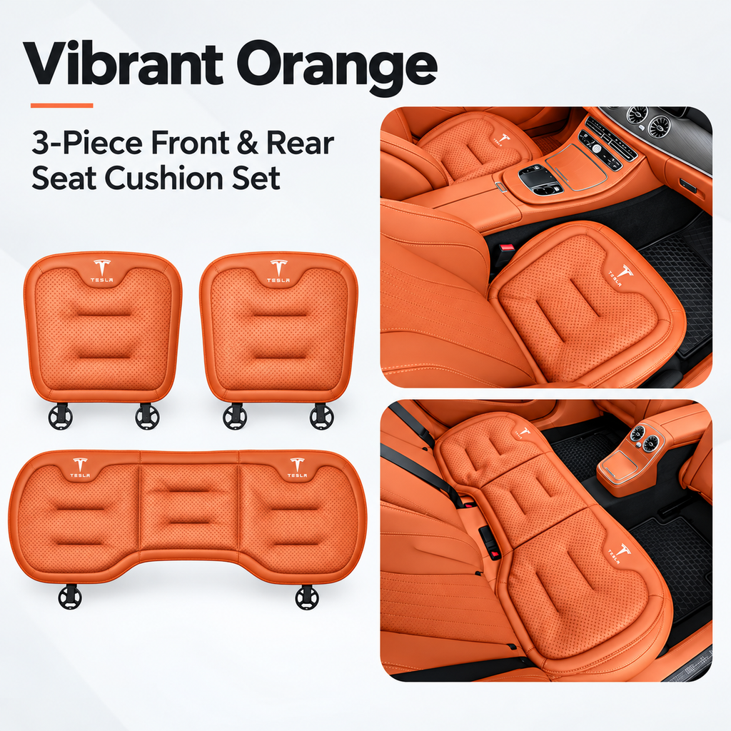 Tesla Model 3/Y/S/X/YL Cooling Ice Silk Seat Cushions – Breathable All-Season
