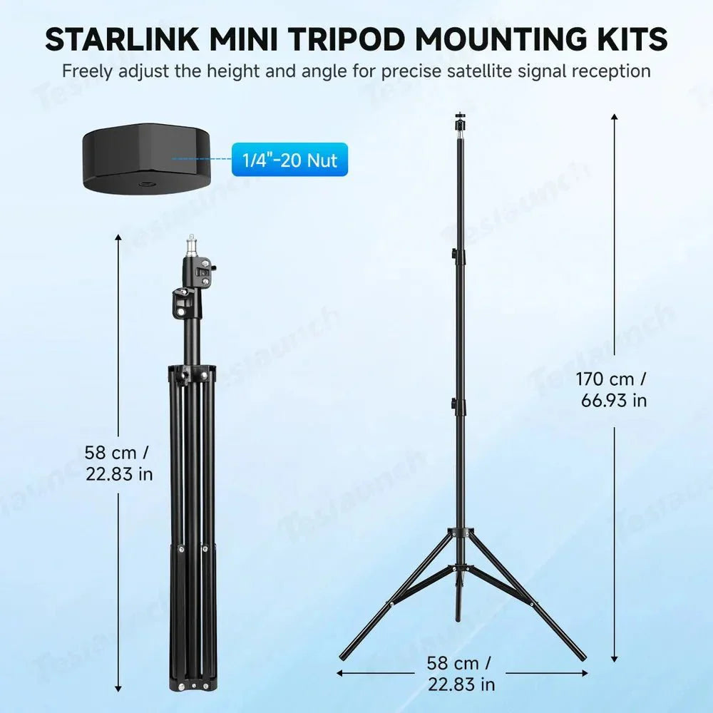 Adjustable Starlink Mini Tripod with 1/4-20 Thread Mount - Teskay