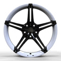 Dual-Patch Color Wheels for Tesla Model 3/S/Y (Custom Colors Available) Milk white + black