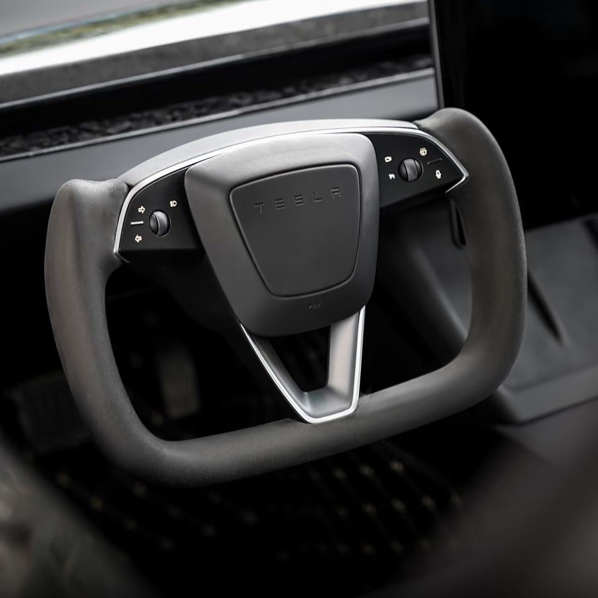Alcantara Yoke Steering Wheel for Model 3 Highland/Model Y Juniper - Teskay