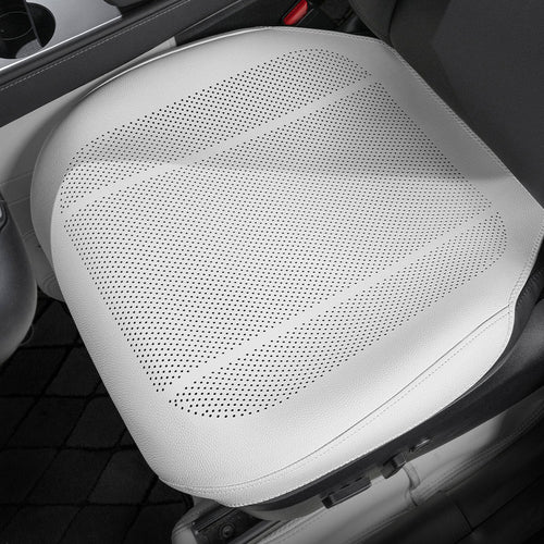 All-Wheather Nappa Leather Car Seat Covers for Tesla Model 3/Y/S/X Tesla Model 3 Y S X Front Row Seat Covers (1 Piece) Elegant White