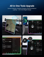 Model 3/Y Music-Synced RGB Ambient Lighting With Wireless Charging Phone Mount