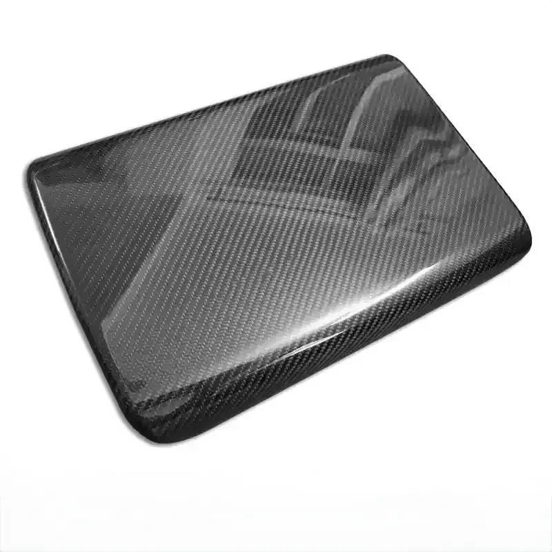 Armrest Box Dry Carbon Fiber Overlay for Tesla Model S/X 2021+ - Teskay