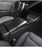 Armrest Box Dry Carbon Fiber Overlay for Tesla Model S/X 2021+ - Teskay