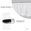 Retractable Ice Silk Side Window Sunshade Curtains for Tesla Model 3 & Y White Rear Windows（2 PCS）