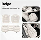 Winter Warm Flannel Seat Cushions & Backrest Covers for Tesla Model 3/Y/YL/S/X – Soft, Comfortable & Non-Slip white Front and rear 3-piece set