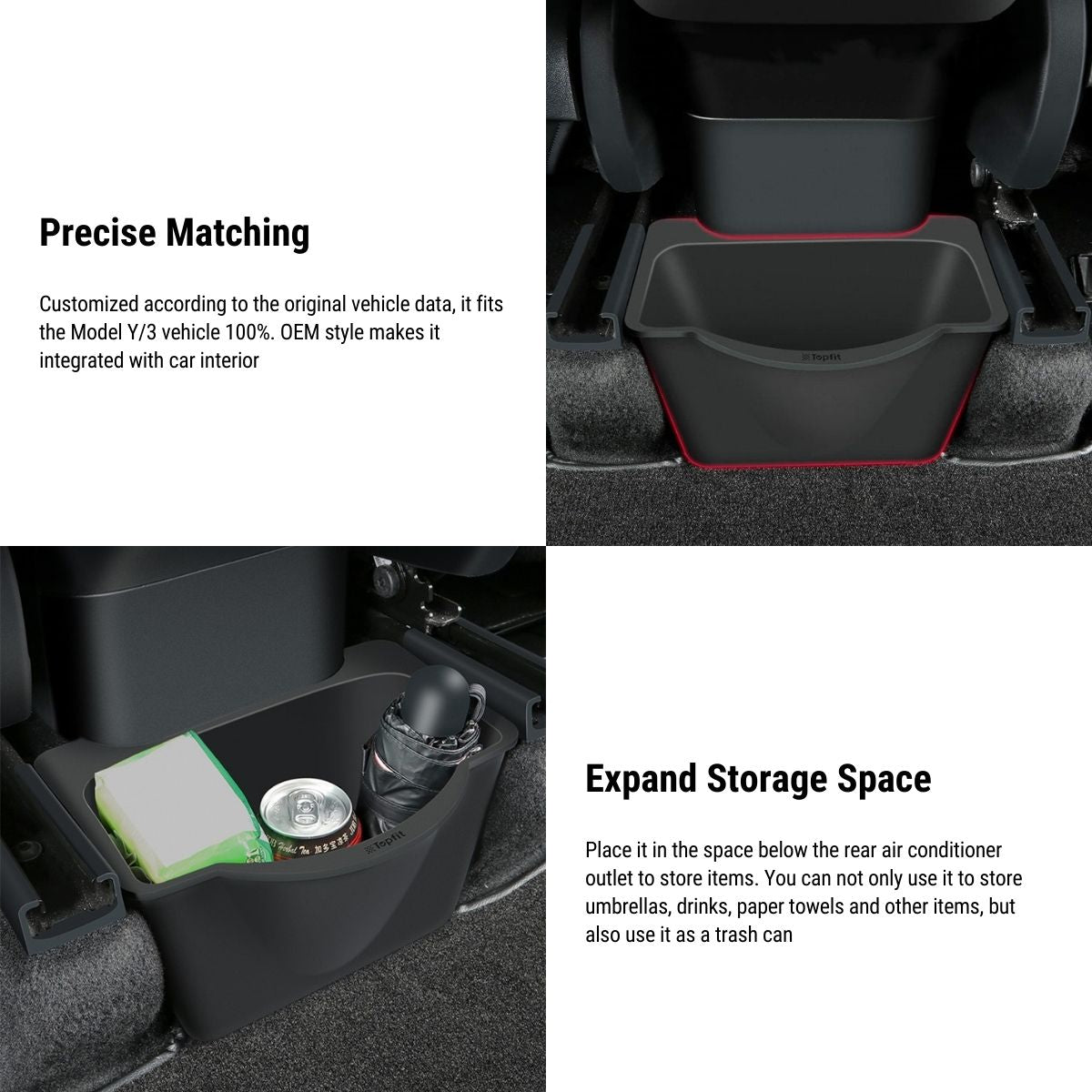 Rear Center Console Organizer for Model 3 Highland / Model Y