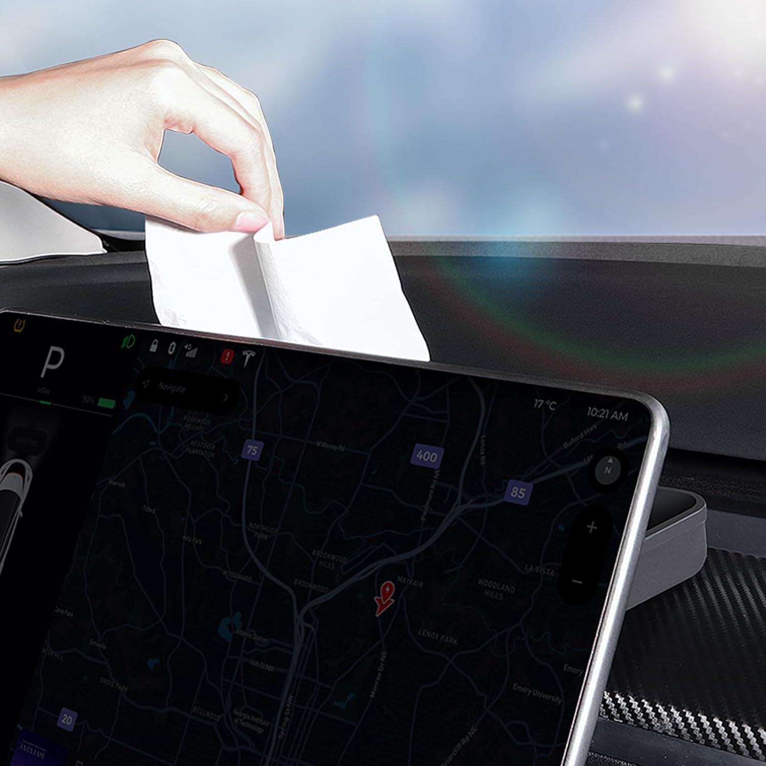 Behind Screen Storage Box for Tesla Model 3/Y