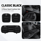 Winter Warm Flannel Seat Cushions & Backrest Covers for Tesla Model 3/Y/YL/S/X – Soft, Comfortable & Non-Slip Black Front and rear 3-piece set