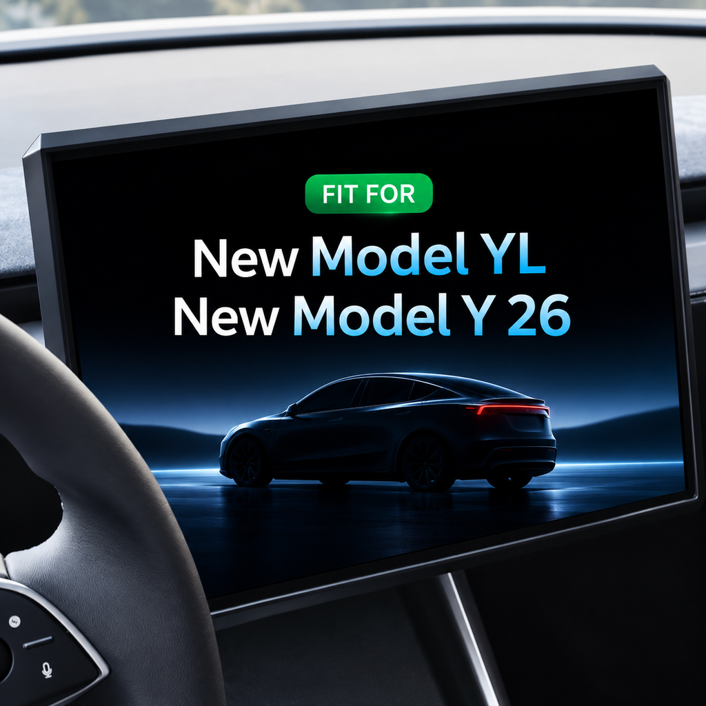 Cyber Silicone Screen Edge Protector Frame for Tesla Model 3 Highland & Model Y Juniper 26Model Y Juniper Model YL(16 inches) Black