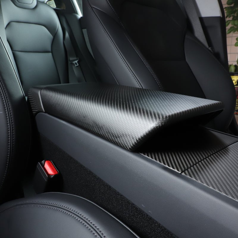 Carbon Fiber Armrest Cover For Tesla Model 3 Highland / Model Y Juniper - Teskay