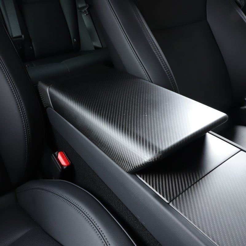 Carbon Fiber Armrest Cover For Tesla Model 3 Highland / Model Y Juniper - Teskay