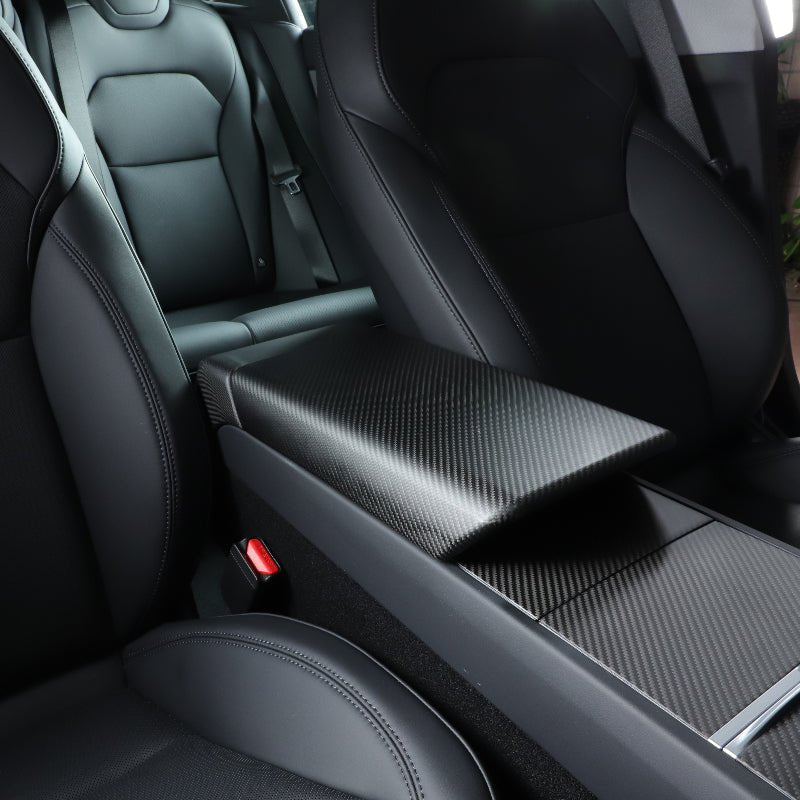 Carbon Fiber Armrest Cover For Tesla Model 3 Highland / Model Y Juniper - Teskay