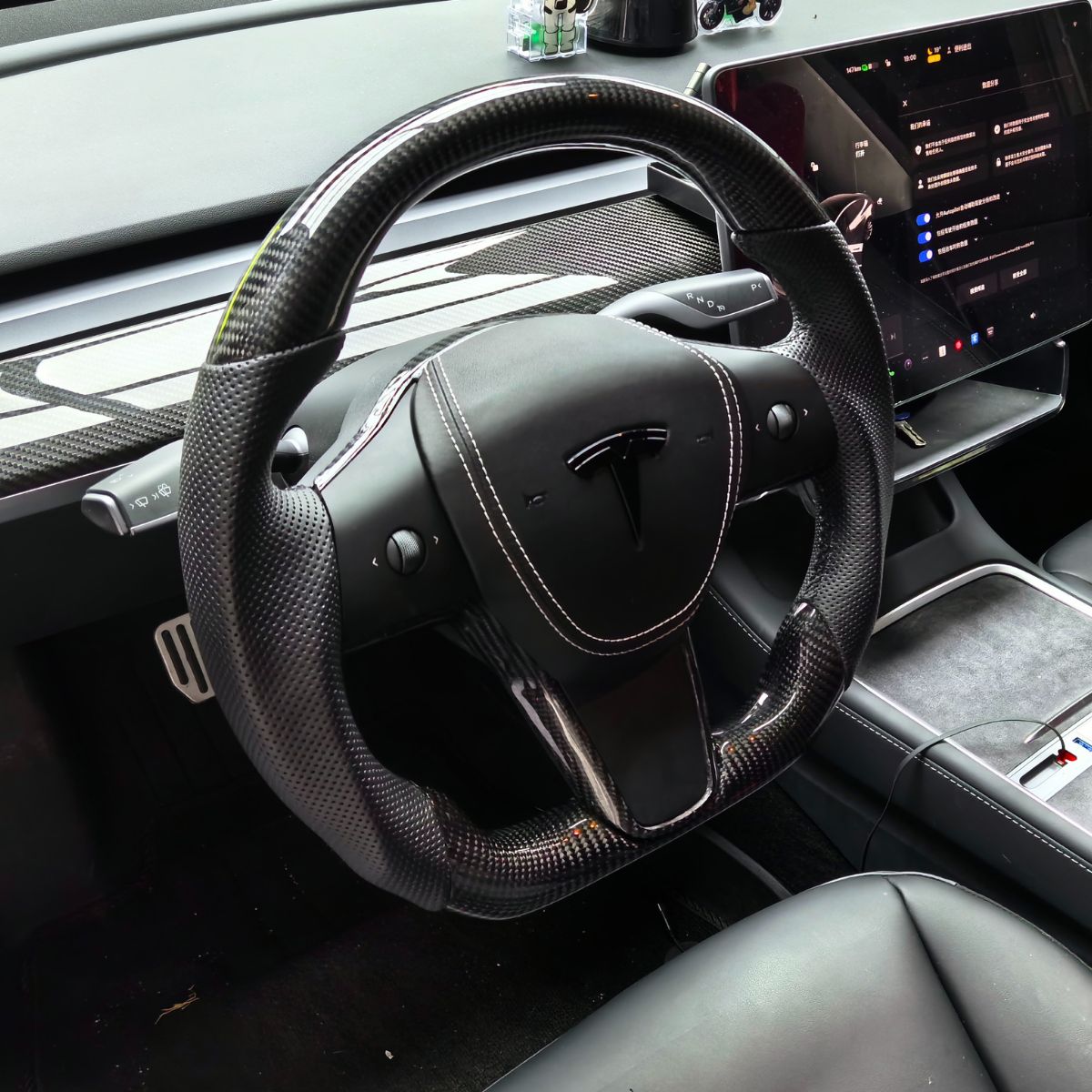 Carbon Fiber Sport Steering Wheel for Tesla Model 3 / Y - Teskay