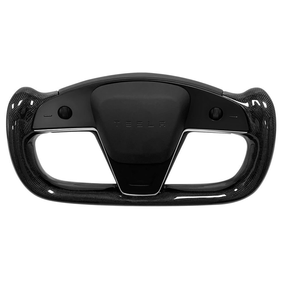 Carbon Fiber Yoke Plaid Steering Wheel Upgrade for Tesla Model S / X 2021-2025 - Teskay