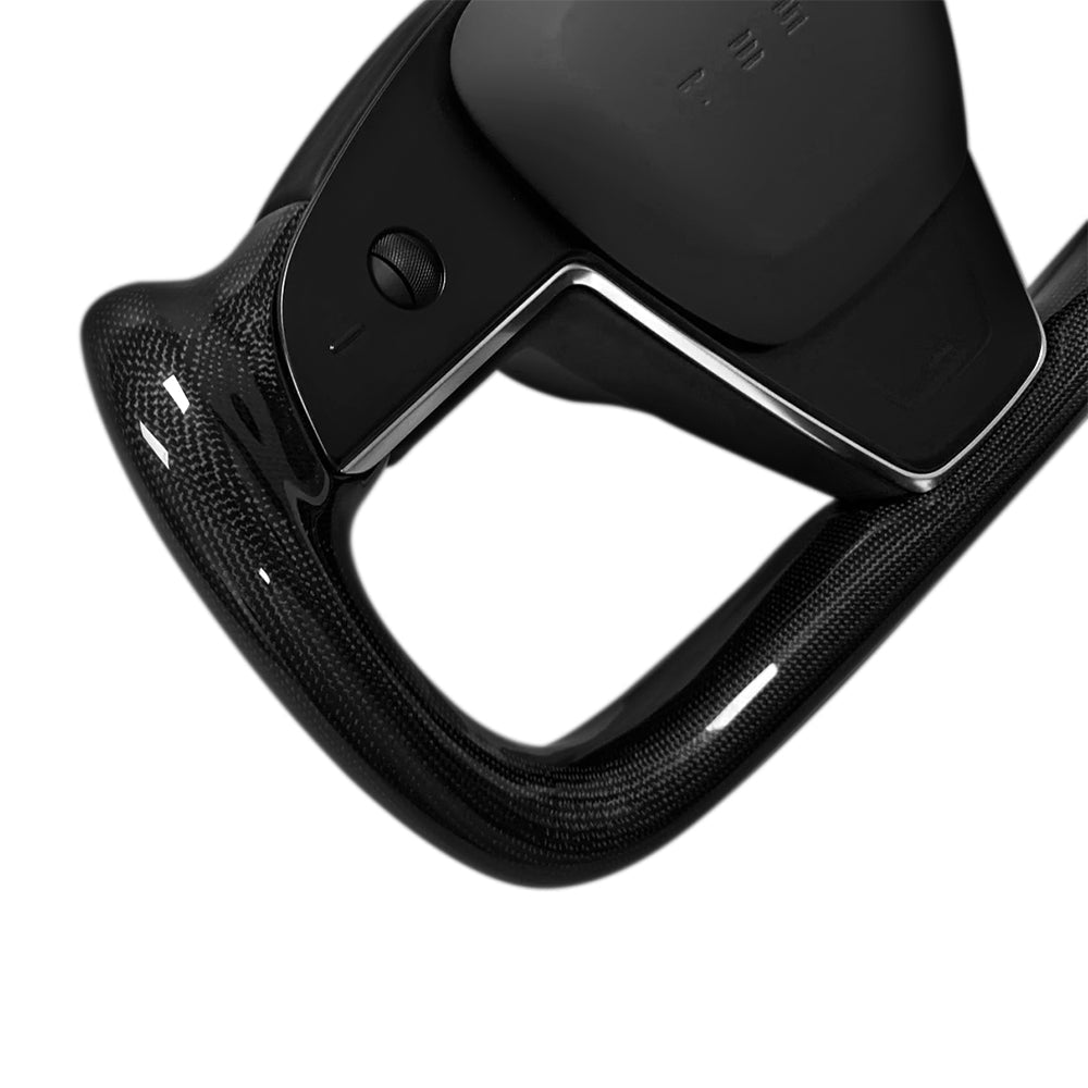 Carbon Fiber Yoke Plaid Steering Wheel Upgrade for Tesla Model S / X 2021-2025 - Teskay