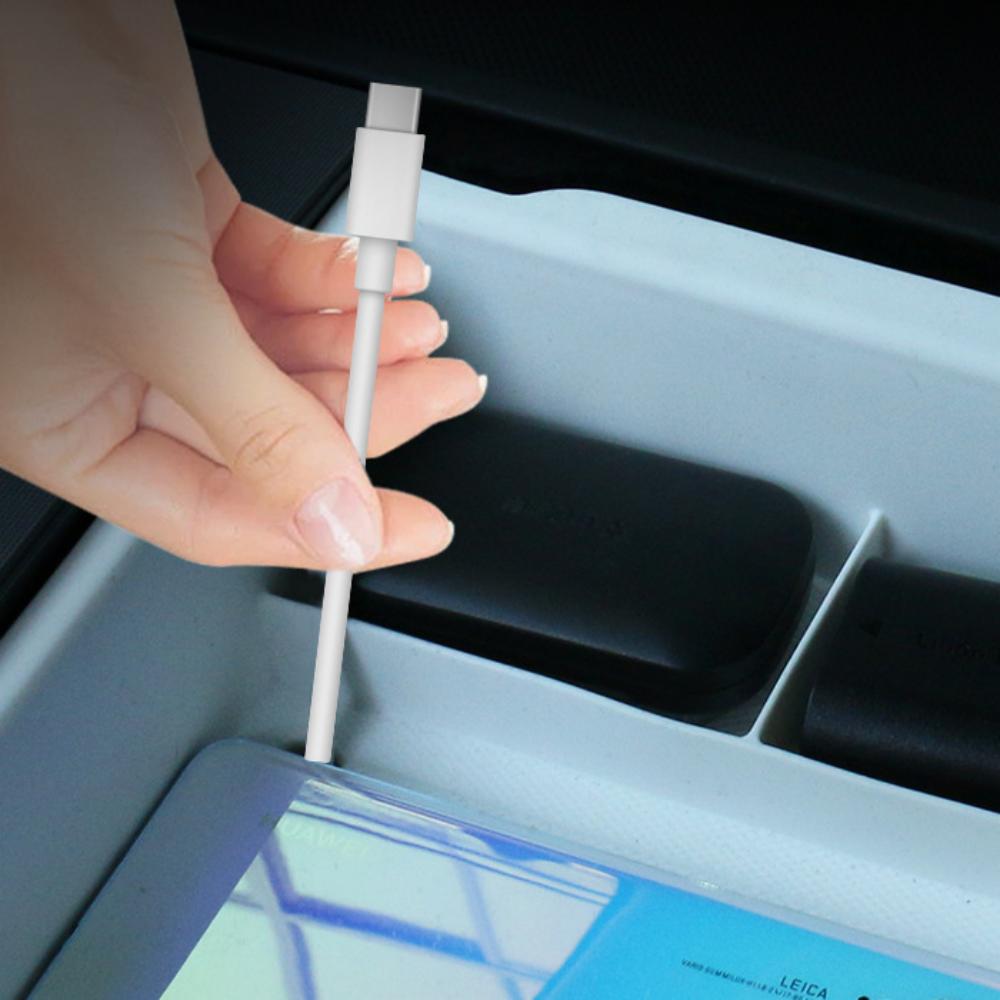 Center Armrest Storage Box Double-Layered for Tesla Model 3 Highland & New Model Y