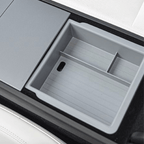 Center Armrest Storage Box Double-Layered for Tesla Model 3 Highland & New Model Y Grey