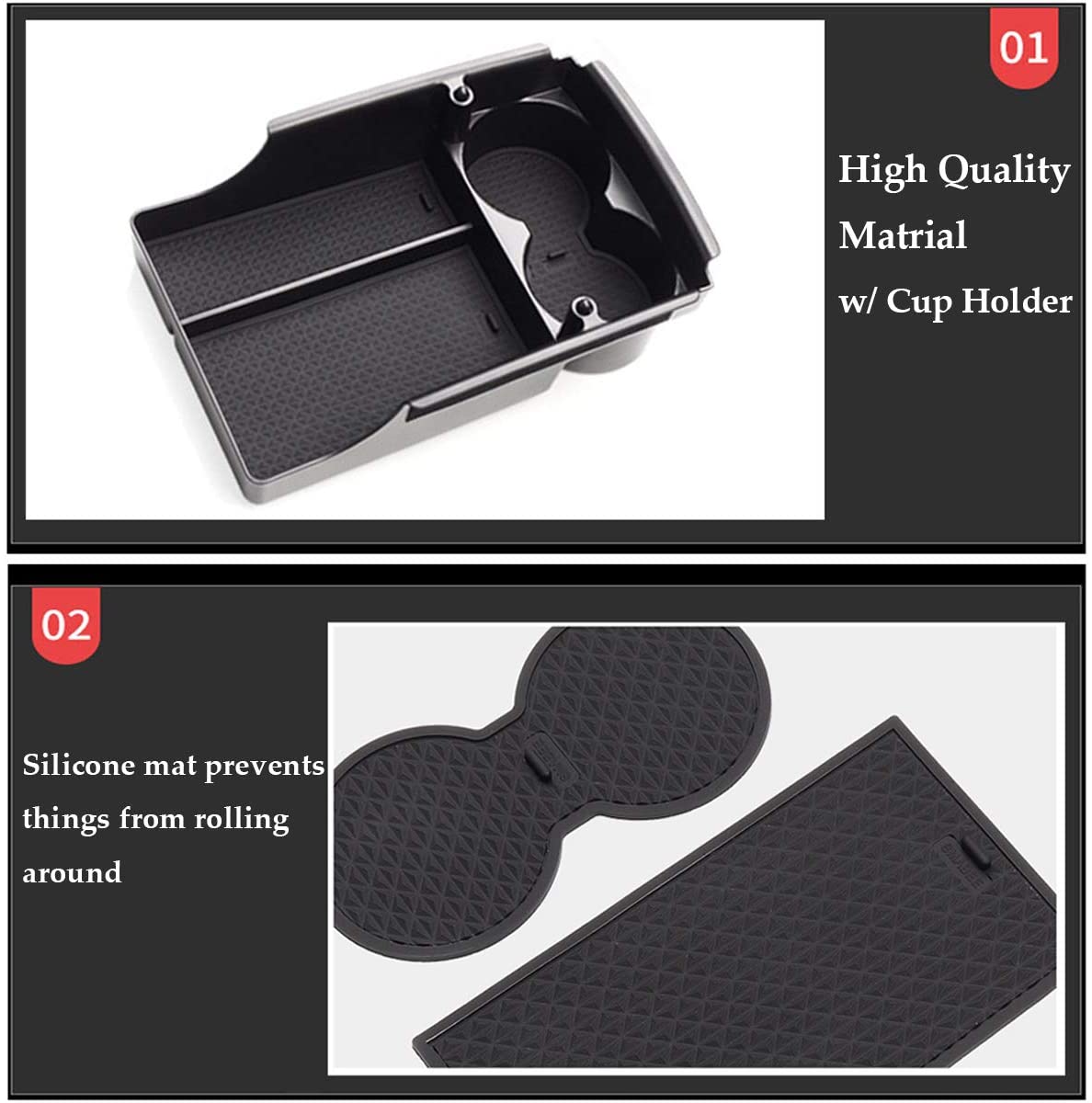 Center Console Armrest Storage Box for Tesla Model S/X