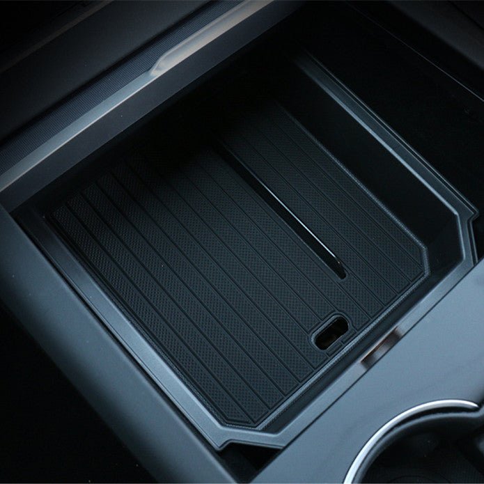 Center Console Tray for Tesla Model 3 & Model Y Model 3 Highland 2024-ON & Model Y Juniper 2025.3-ON ABS with Rubber Pad