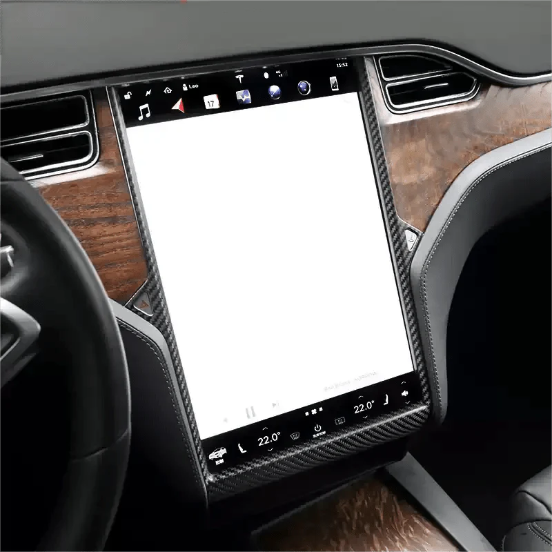 Center Display Frame Dry Carbon Fiber Overlay for Tesla Model S/X 2014-2020 - Teskay