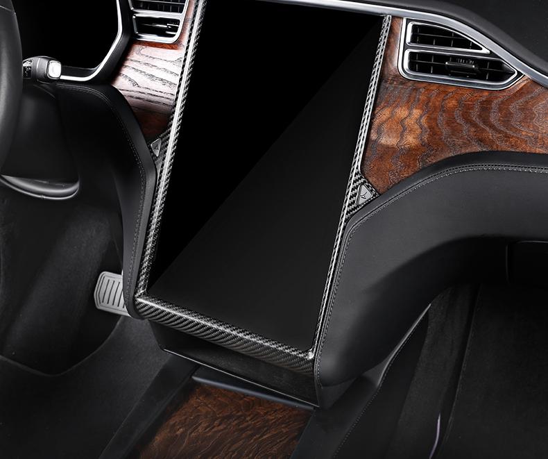 Center Display Frame Dry Carbon Fiber Overlay for Tesla Model S/X 2014-2020 - Teskay