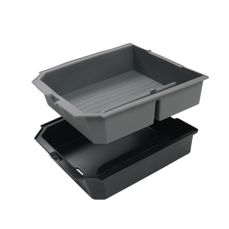 Center Front Storage Box Double-Layered for Tesla Model 3 Highland & New Model Y Grey