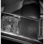 Center Panel Storage Box Dry Carbon Fiber Overlay for Tesla Model S/X 2021+ - Teskay